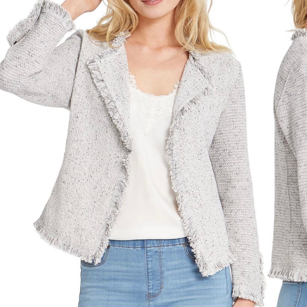 NIC+ZOE Fringe Mix Knit Jacket